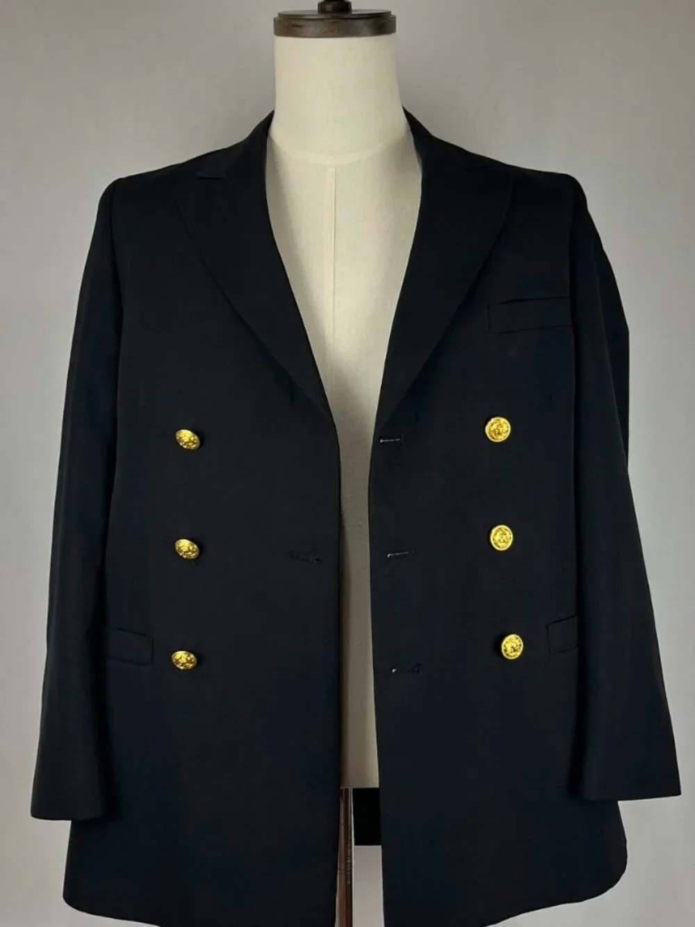 GUC Navy JROTC Uniform Coat Mens Black Wool Blend Service Jacket Size 36R